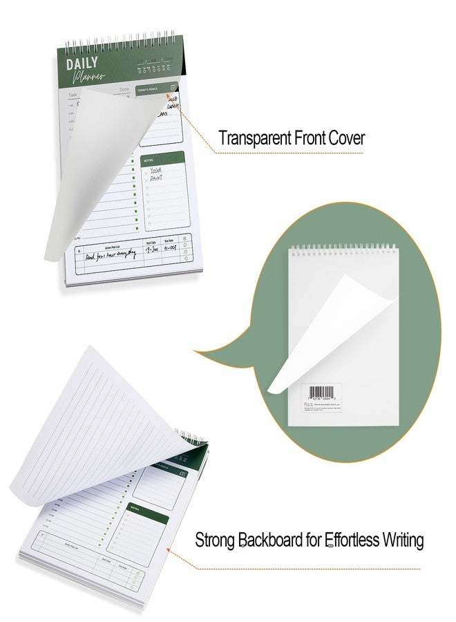 CHARMGIFTBOX To Do List Notebook Daily Planner A5 CheckList Pad 52 Sheets, 5.9" x 8.2" Daily Schedule Goal and Tasks Setting Notepad Productivity Planner, Everyday Planner, A5-DG - Image 3