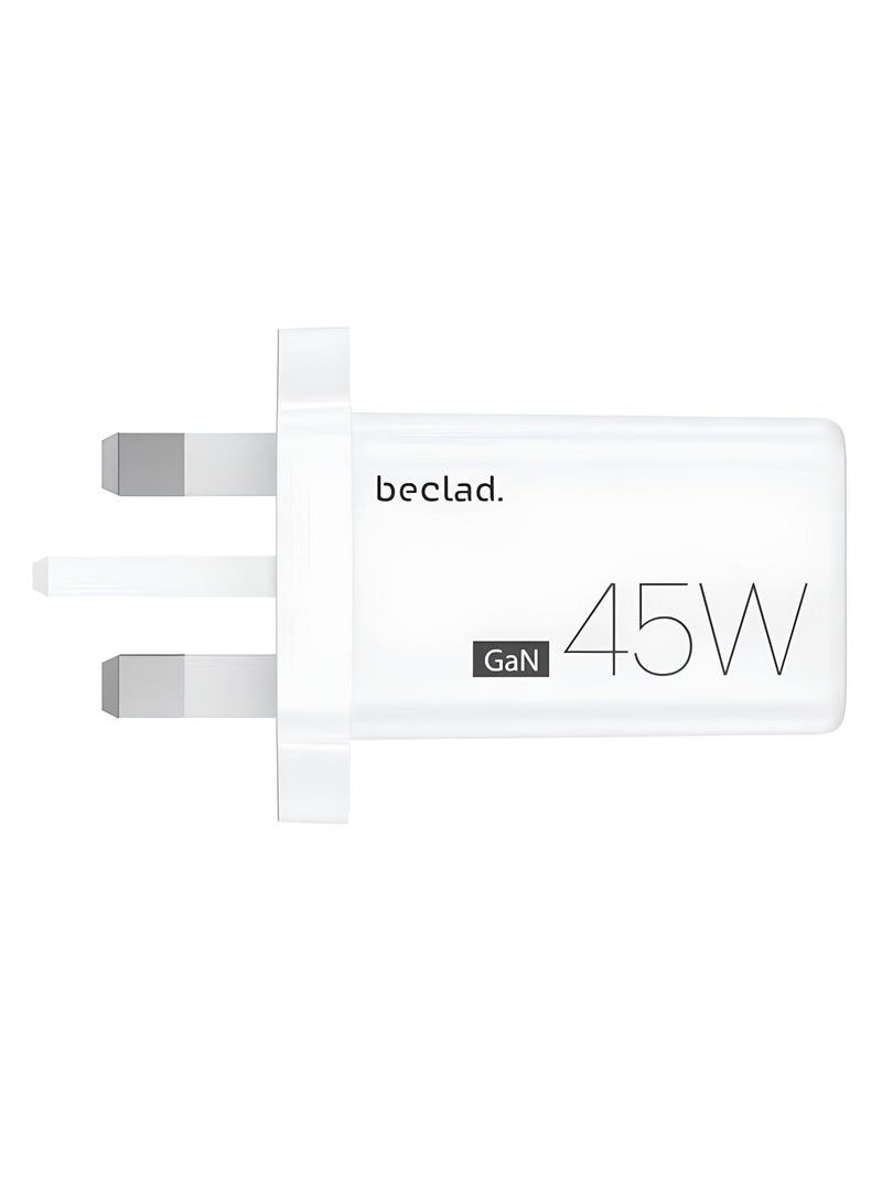 مكسو شاحن جداري بقوة 45 وات يعتمد تقنية GaN بمنفذ تايب سي يدعم الشحن السريع أبيض - Image 2