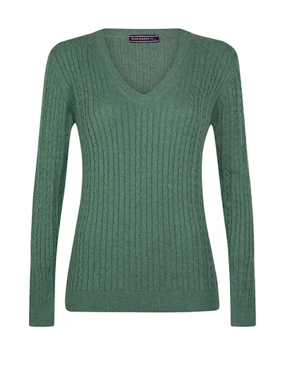 FELIX HARDY V-Neck Cable Knit Pullover
