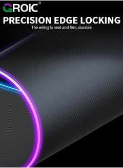 GROIC RGB Gaming Mouse Pad, Large Non Slip Led Mouse Pad Gamer Desk Mousepadwith Stitched, Black Long Glowing Computer Keyboard Desk Mat for Gamer Mousepad  - Image 3