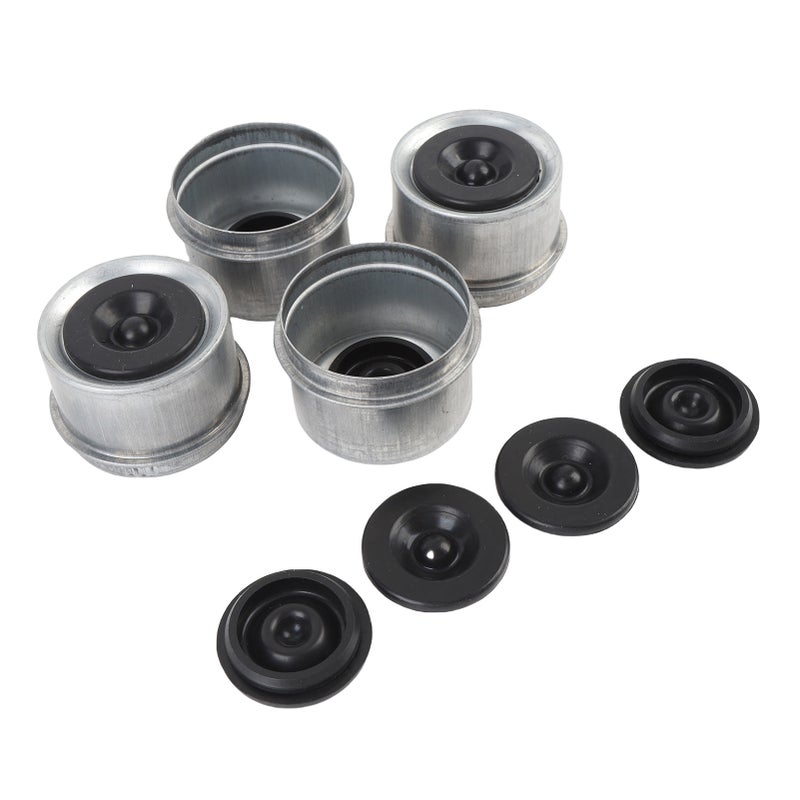1.98in Trailer Axle Dust Cap with 4 Rubber Plugs Metal Trailer Axle Bearing Grease Covers Replacement for Dexter 2000 to 3500 Lbs Axles - Image 2