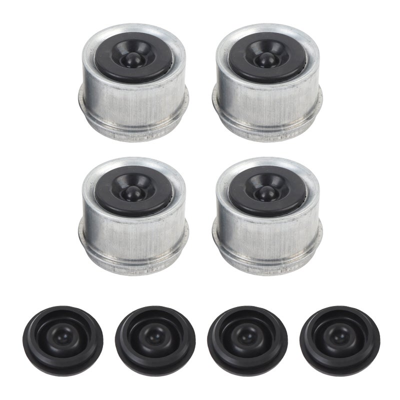 1.98in Trailer Axle Dust Cap with 4 Rubber Plugs Metal Trailer Axle Bearing Grease Covers Replacement for Dexter 2000 to 3500 Lbs Axles - Image 1