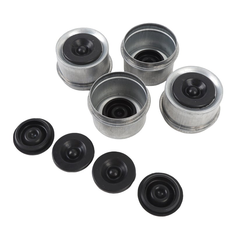 1.98in Trailer Axle Dust Cap with 4 Rubber Plugs Metal Trailer Axle Bearing Grease Covers Replacement for Dexter 2000 to 3500 Lbs Axles - Image 3