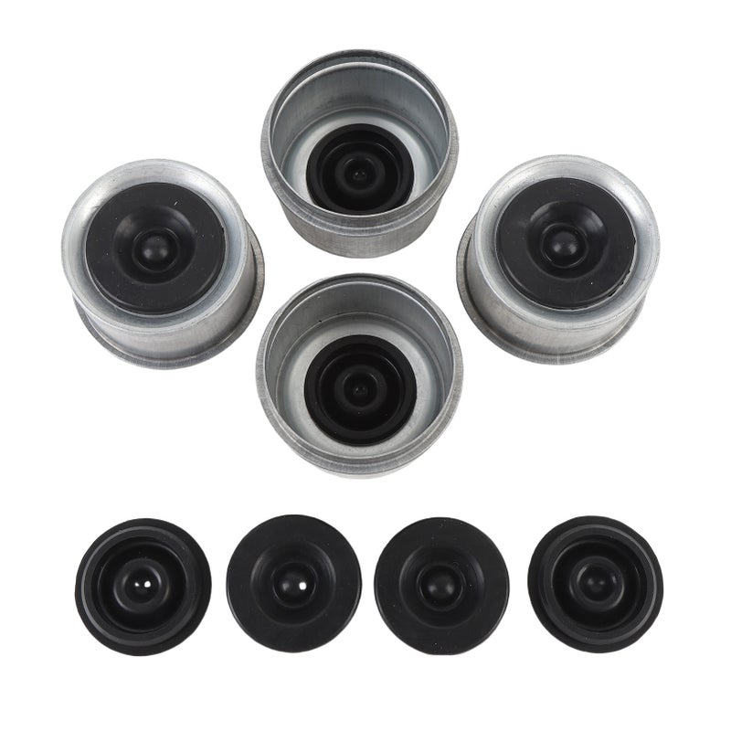 1.98in Trailer Axle Dust Cap with 4 Rubber Plugs Metal Trailer Axle Bearing Grease Covers Replacement for Dexter 2000 to 3500 Lbs Axles - Image 4
