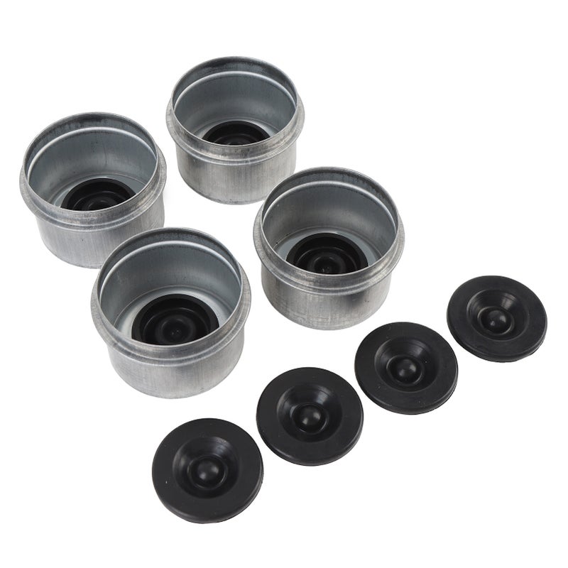 1.98in Trailer Axle Dust Cap with 4 Rubber Plugs Metal Trailer Axle Bearing Grease Covers Replacement for Dexter 2000 to 3500 Lbs Axles - Image 5