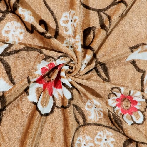 RD TREND® Warm Reversible Quilt Cover Double Bed with Zipper, Duvet Cover Double Bed Soft Flannel (90x100) Inches. (Floral-Brown) - Image 3