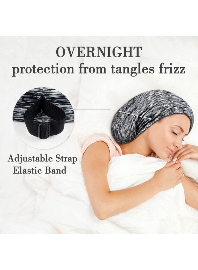 LULUSILK Mulberry Silk Lined Sleep Cap No More Frizzy Tangled Hair Stay On Silk Hair Wrap For Sleeping With Adjustable Strap Silk Bonnet For Women And Men Assorted Color Dark Grey Pack Of 1 - Image 4