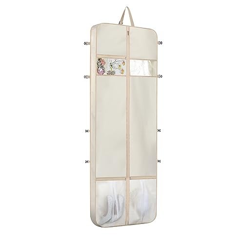 Zilink Wedding Dress Bag Long Garment Bag 72 Dress Bag for Traveling Trifold Bridal Garment Bag with Accessory Pockets and Adjustable Buckles for Wedding dress Prom Evening Gown Upgraded Version - Image 1