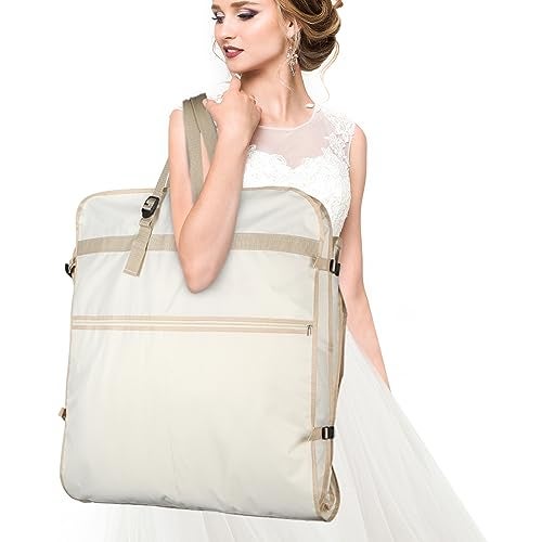 Zilink Wedding Dress Bag Long Garment Bag 72 Dress Bag for Traveling Trifold Bridal Garment Bag with Accessory Pockets and Adjustable Buckles for Wedding dress Prom Evening Gown Upgraded Version - Image 3