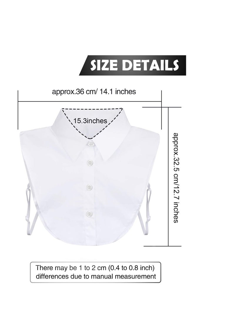 Zikra 4 Pcs Fake Collar Lady's Fake Collar Half Shirt Blouse Detachable False Collar Joker Shirt Decorative Collar Dickey Collar Cuff Cotton Choker Tie False Lapel Point - Image 3