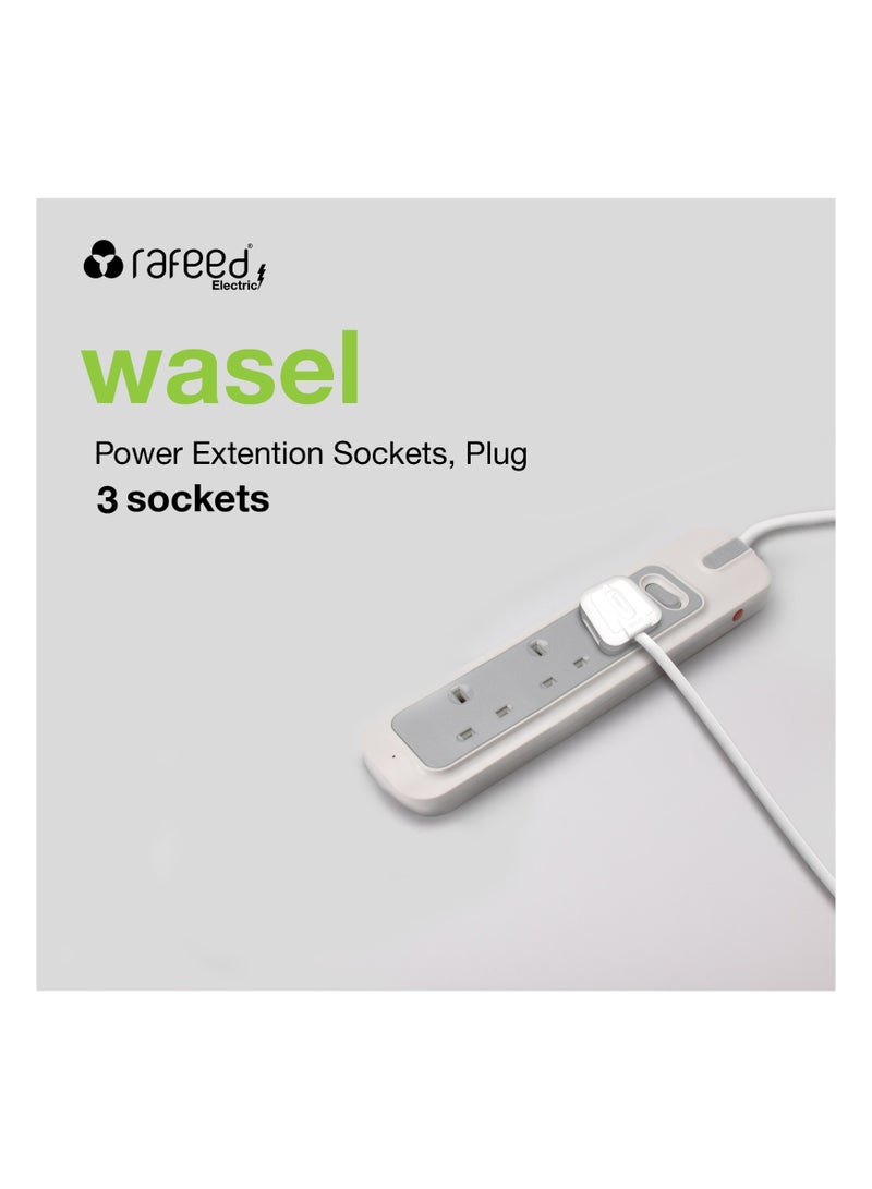 Rafeed Power Extension With Master Switch 3M 3 Sockets 2990W 230V (WA30008) - Image 3