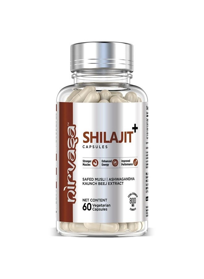 Nirvasa Pure Shilajit Capsules | With Safed Musli, Ashwagandha & Kaunch Beej | Ayurvedic Capsules for Energy & Vitality | Shilajit Supplement for Men | Strength & Stamina Booster | 60 Capsules | 800mg - Image 1