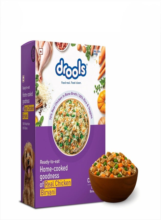 Drools Dog Fresh Food Tetra Pak Real Chicken Biryani, for Adult & Puppy, 350g | High Protein, 90% Real Meat | No Preservatives | Retains Freshness & Flavours | Ready to Serve | One Pack Per Meal - Image 1