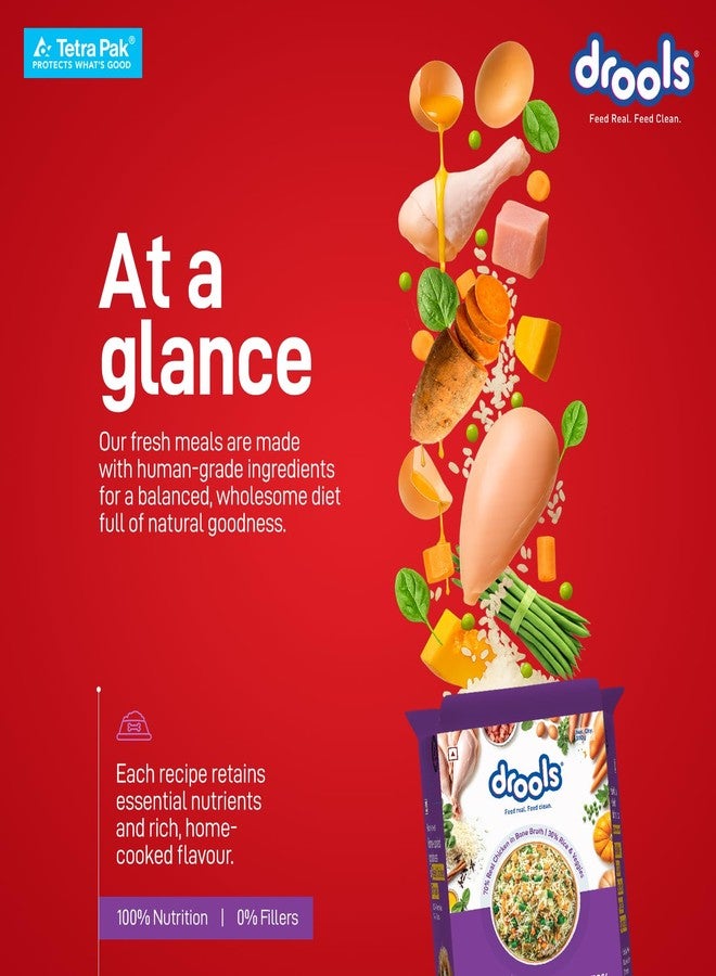 Drools Dog Fresh Food Tetra Pak Real Chicken Biryani, for Adult & Puppy, 350g | High Protein, 90% Real Meat | No Preservatives | Retains Freshness & Flavours | Ready to Serve | One Pack Per Meal - Image 4