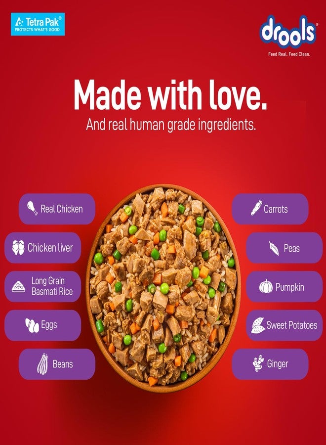 Drools Dog Fresh Food Tetra Pak Real Chicken Biryani, for Adult & Puppy, 350g | High Protein, 90% Real Meat | No Preservatives | Retains Freshness & Flavours | Ready to Serve | One Pack Per Meal - Image 3