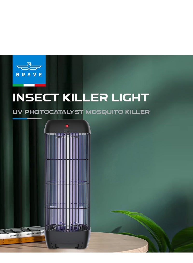 Brave Insect Killer Electric Bug Zapper with 15W UV Lamp – Powerful Mosquito Killer Lamp, Fly Trap, Pest Repellent Light for Indoor & Outdoor Use – Safe & Quiet Operation for Home, Kitchen, Bedroom, Office, Garden, Patio, Restaurant – Anti-Mosquito Insect Trap Device (Black)  - Image 2