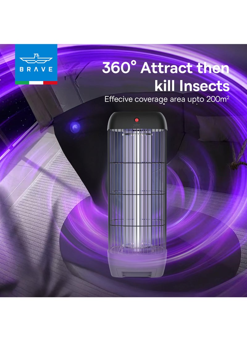 Brave Insect Killer Electric Bug Zapper with 15W UV Lamp – Powerful Mosquito Killer Lamp, Fly Trap, Pest Repellent Light for Indoor & Outdoor Use – Safe & Quiet Operation for Home, Kitchen, Bedroom, Office, Garden, Patio, Restaurant – Anti-Mosquito Insect Trap Device (Black)  - Image 4