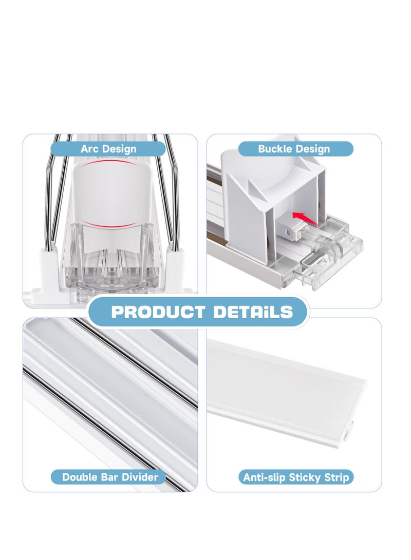 SOLARAE Drink Organizer for Fridge, Self-Pushing Drink Organizer for Fridge, Width Adjustable Fridge Organization, Soda Dispenser for Fridge, 12oz to 20oz holds 15+ Cans(3 Rows, 38 CM) - Image 5