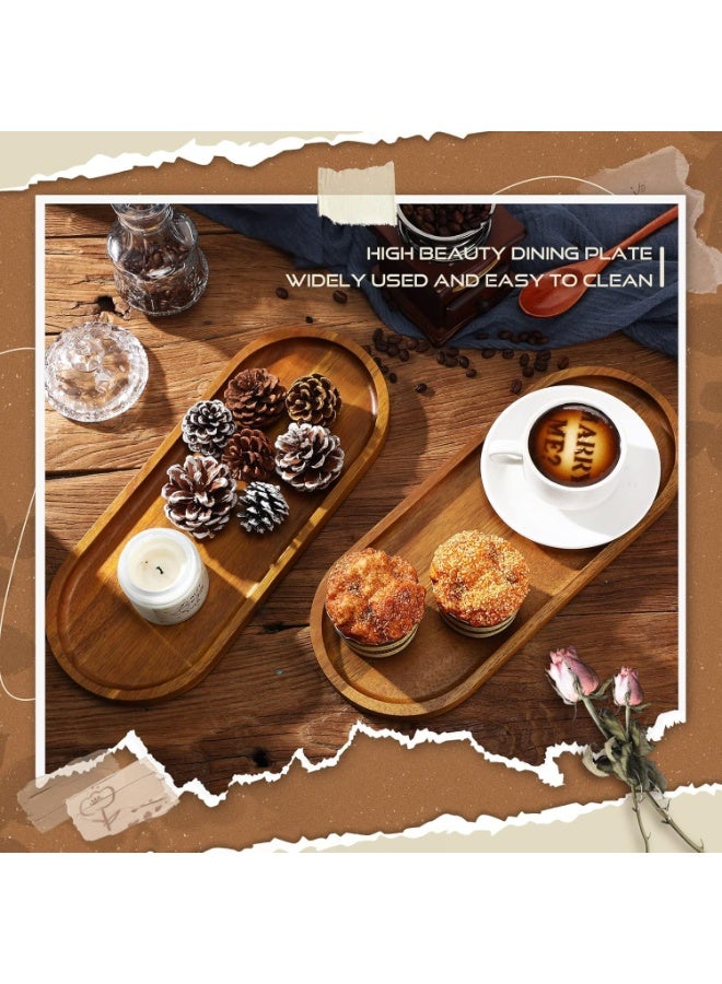 SILADEFU 4pcs Wooden Serving Trays Set - Oval Platters for Charcuterie, Cheese, Desserts, Snacks, Bread, Fruit, Appetizers - Rustic Wood Serving Boards - Image 5