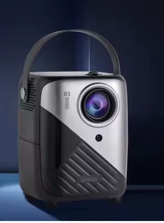 أوميو جهاز عرض ذكي محمول Umiio Q3 Pro مزود بخاصية WiFi وبلوتوث ودقة 4K وجهاز عرض مسرح منزلي ومشغل فيديو مع وحدة تحكم لاسلكية مزدوجة للألعاب وجهاز عرض Keystone الذكي متوافق مع Android وHDMI وiOS والكمبيوتر الشخصي وشاشة 50-150 بوصة (أسود) - Image 2