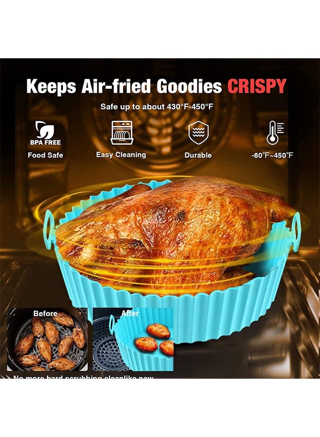 2 Pack Air Fryer Silicone Liners Pot for 3 to 5 QT, BPA-Free, Food Grade Airfryer Basket Bowl, Replacement of Flammable Parchment Paper, Reusable Bakeware Pans Oven Accessories(Top 8in, Bottom 6.75in) - Image 5