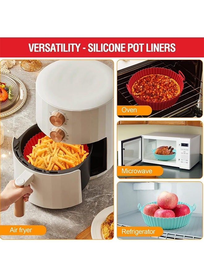 2 Pack Air Fryer Silicone Liners Pot for 3 to 5 QT, BPA-Free, Food Grade Airfryer Basket Bowl, Replacement of Flammable Parchment Paper, Reusable Bakeware Pans Oven Accessories(Top 8in, Bottom 6.75in) - Image 4