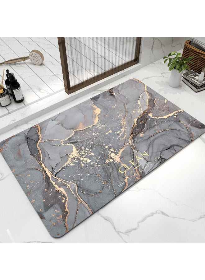 Yishang Home Bathroom Mat, Absorbent Non-slip Quick-drying Bathroom Mat, Entrance Foot Mat, Marble Ashtray, 50*80cm - Image 3