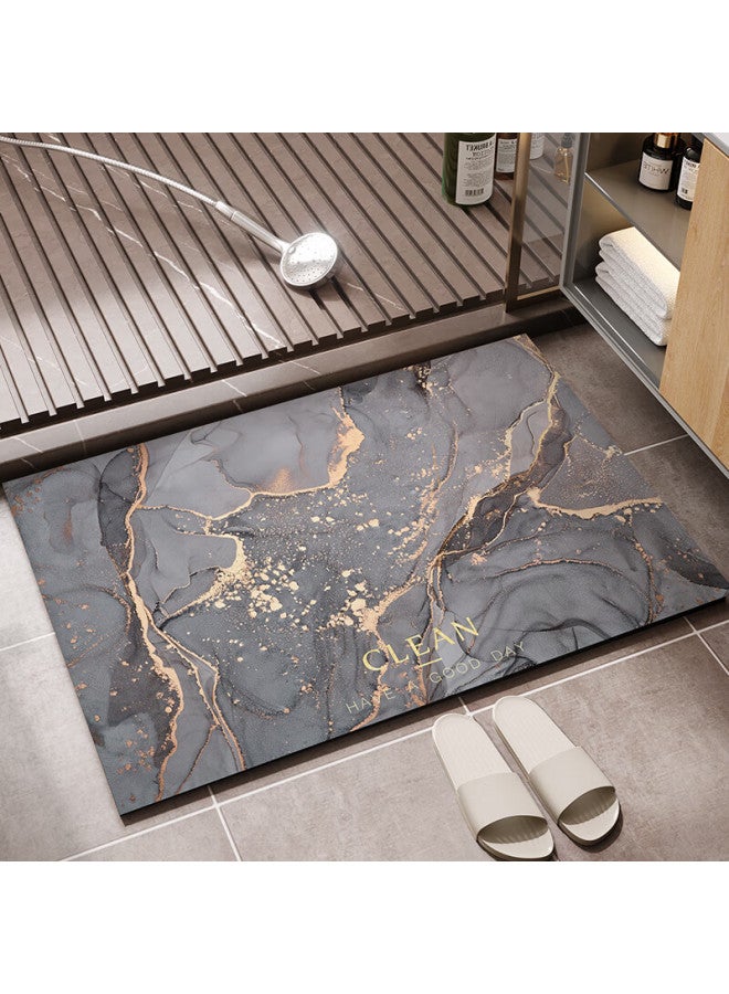 Yishang Home Bathroom Mat, Absorbent Non-slip Quick-drying Bathroom Mat, Entrance Foot Mat, Marble Ashtray, 50*80cm - Image 1