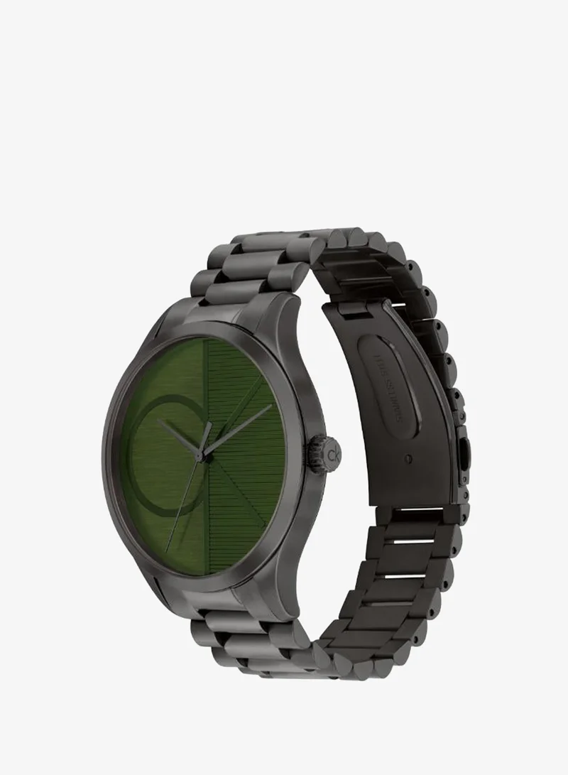 Calvin Klein  3-Hand Unisex Iconic Collection Quartz Movement Watch With Grey Colored Stainless Steel Bracelet - 25300027 for Men | Best Price UAE