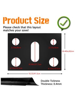 KASTWAVE Stove Burner Covers for Samsung Gas Range Non-Stick Reusable Gas Stove Liners Easy to Clean Washable Stove Top Heat Resistant Pad Double Thickness Stovetop Protector (0.4 mm Thick Black)  - Image 3