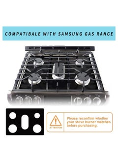 KASTWAVE Stove Burner Covers for Samsung Gas Range Non-Stick Reusable Gas Stove Liners Easy to Clean Washable Stove Top Heat Resistant Pad Double Thickness Stovetop Protector (0.4 mm Thick Black)  - Image 2