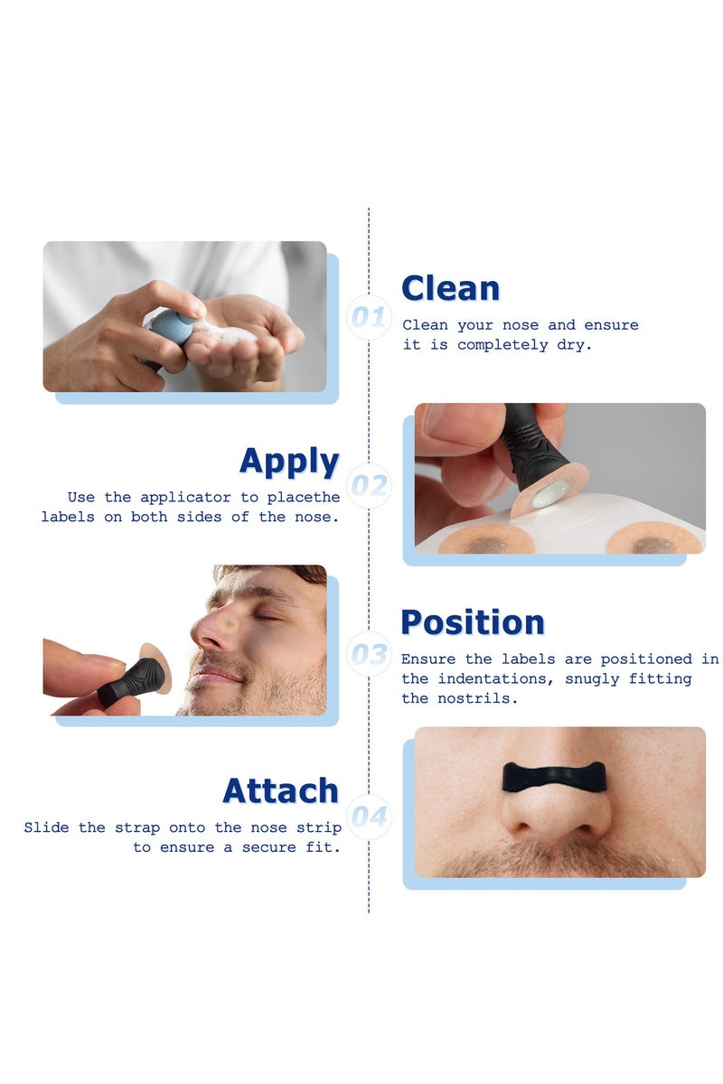 Necomi Anti-snoring nose patch Comfortable anti-snoring device (30 Count, Black) - Boost Oxygen Intake, Reduce Snoring, Improve Sleep Quality - Sweat Resistant, Skin Safe Nasal Strips - Image 3
