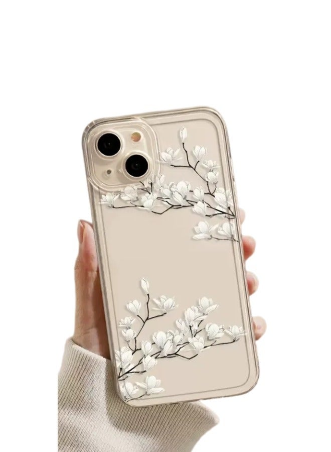 ShebSheb Designed for iPhone 15 Plus Case ,Clear Flower Soft & Flexible Shockproof Floral Women Phone Cover - Image 1