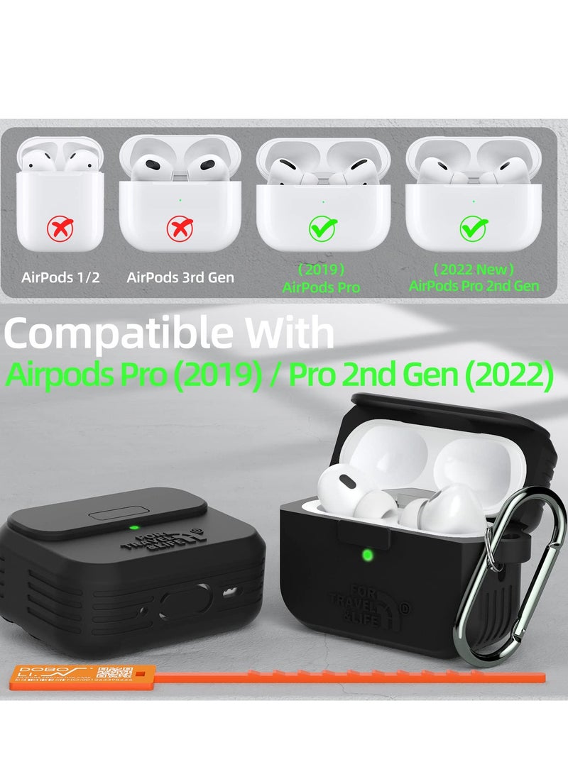 Excefore Headphone Protective Cover, Compatible with AirPods Pro 2nd/1st Generation Case Cover, Rugged Military Grade Protective Cover, with Apple AirPods Pro 2022/2019 Charging Case - Image 2
