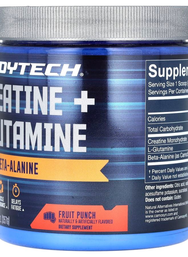 BODYTECH Creatine + Glutamine with Beta-Alanine Fruit Punch 12.6 oz (357 g) - Image 2