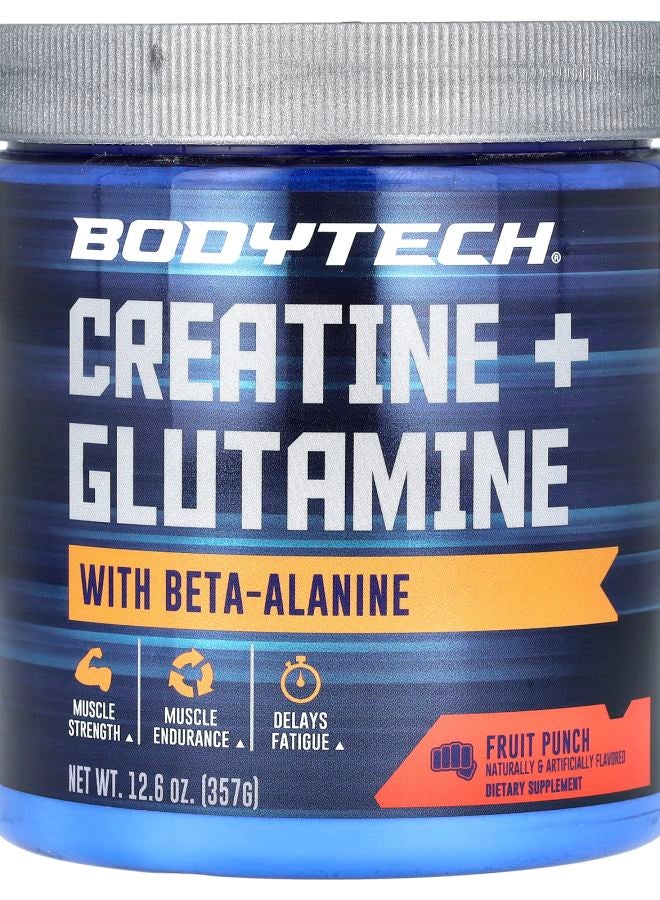 BODYTECH Creatine + Glutamine with Beta-Alanine Fruit Punch 12.6 oz (357 g) - Image 1
