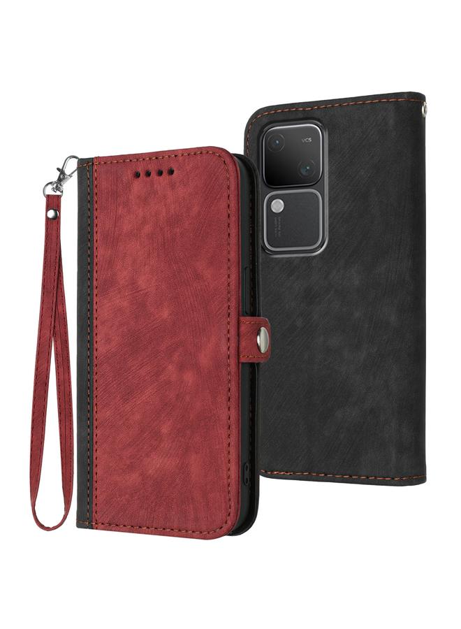 erorex Case For vivo V30 5G Global/V30 Pro 5G Global Side Buckle Double Fold Hand Strap Leather Phone Case - Image 1