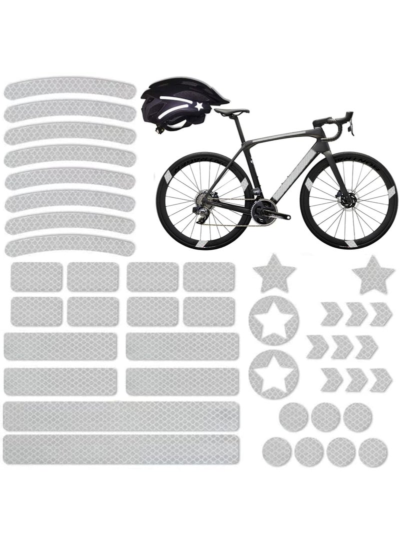 Barakah 42Pcs Reflective Stickers Kit - Night Visibility Adhesive Stickers, Waterproof Safety Warning Decals, Outdoor Safety Warning Reflective Stickers for Helmet, Bicycle, Car & Stroller - Image 1