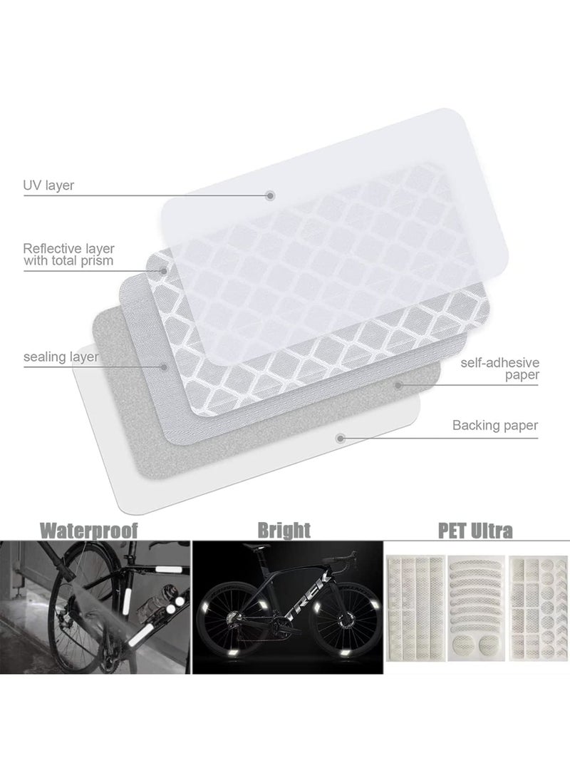 Barakah 42Pcs Reflective Stickers Kit - Night Visibility Adhesive Stickers, Waterproof Safety Warning Decals, Outdoor Safety Warning Reflective Stickers for Helmet, Bicycle, Car & Stroller - Image 3