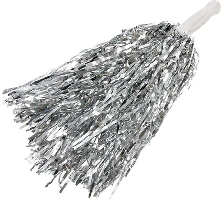 ماشو تريند 1 Pair Metallic Silver Red Pompom - Cheerleading Performance Pompom - 23 April Pompom - 23 April Performance Set