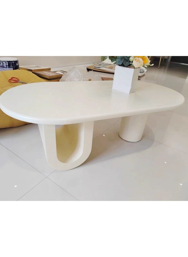 fashionhome Multipurpose Curve Design Coffee Table Stable Unique Base Sofa Side Table Centre Table Side Table for Living Room 100x60x41 cm - Image 3