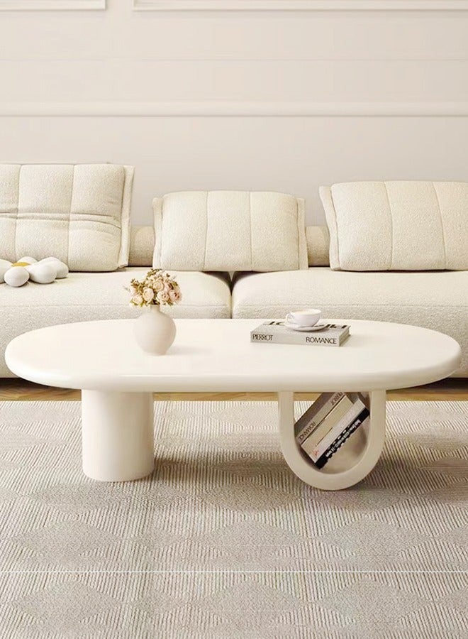 fashionhome Multipurpose Curve Design Coffee Table Stable Unique Base Sofa Side Table Centre Table Side Table for Living Room 100x60x41 cm - Image 4