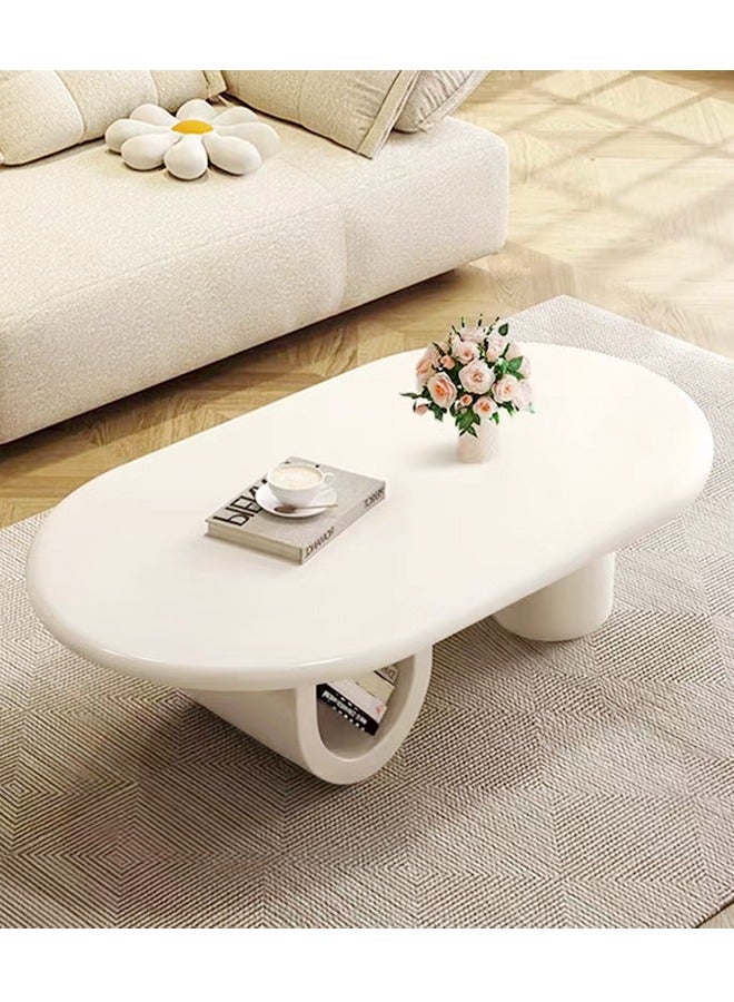 fashionhome Multipurpose Curve Design Coffee Table Stable Unique Base Sofa Side Table Centre Table Side Table for Living Room 100x60x41 cm - Image 5