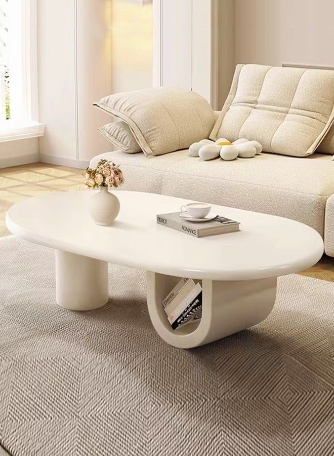 fashionhome Multipurpose Curve Design Coffee Table Stable Unique Base Sofa Side Table Centre Table Side Table for Living Room 100x60x41 cm - Image 2