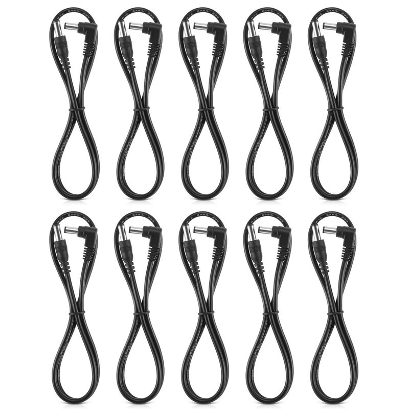 Donner Guitar Pedal Power DC Cable, 60 CM Effect Power Supply Cord - 10 Pack, Male to Male - Image 1