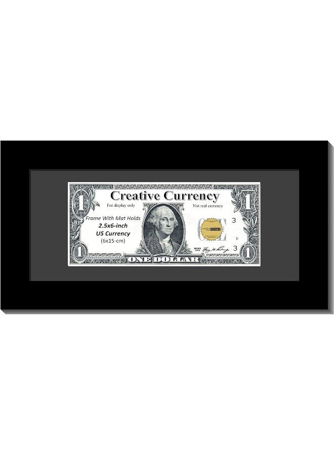 Creative Picture Frames 4x9bkb Black First Dollar Frame with Black Matting Easel Stand and Wall Hanger Included - Image 3