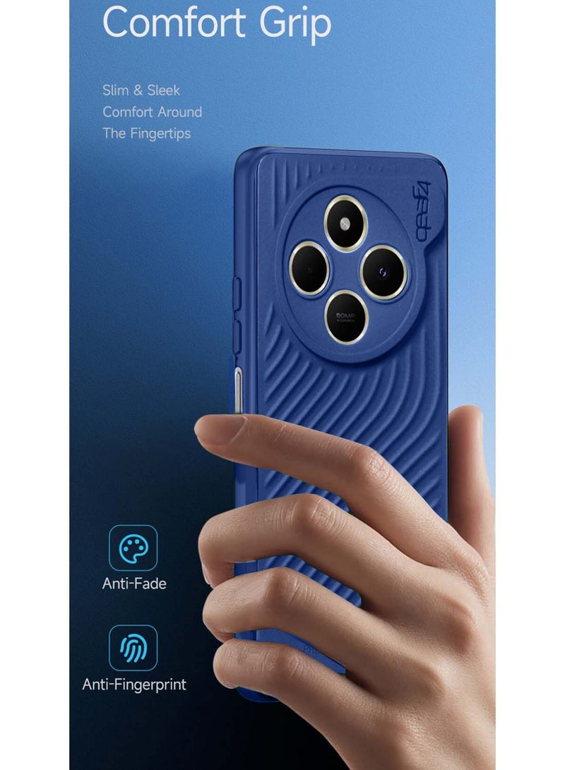 جيرفور شاومي ريدمي A4 5G 2024 Gear4 سيليكون سائل ناعم مع غطاء هيكل ملمس متموج - أزرق - Image 2