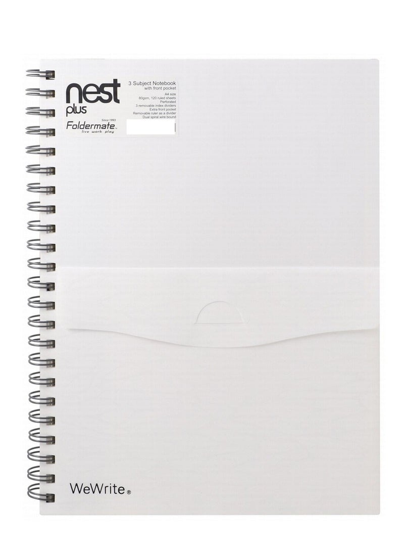 Nest Plus WeWrite A4 White Spiral 3 Subject Ruled Notebook - pzsku/Z7110EC1F0E4036B294C1Z/45/_/1698421804/9ece83aa-8b59-4d43-b8cb-145dd844753f