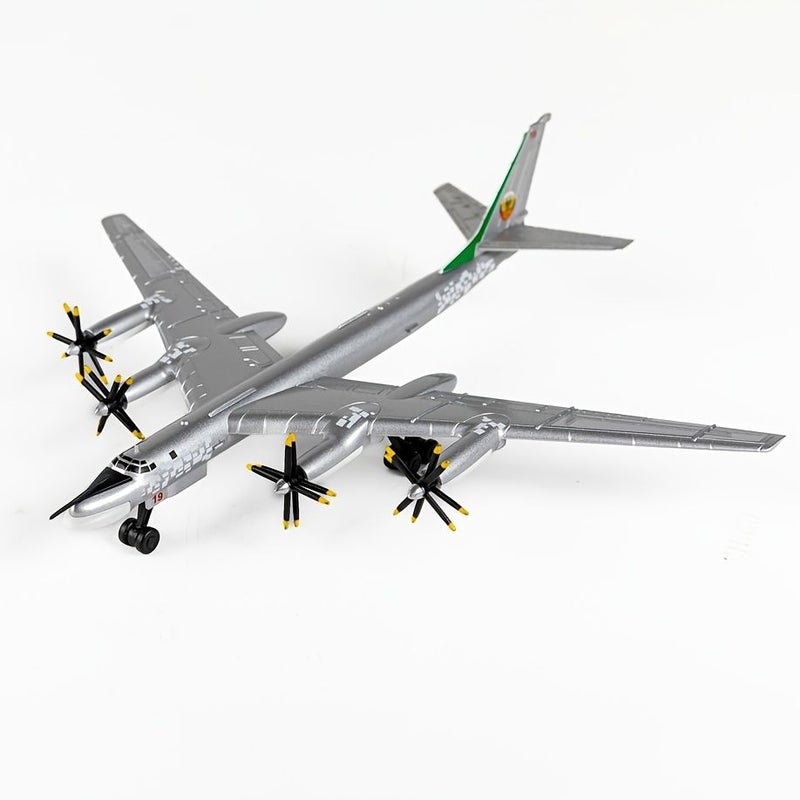 طائرة القاذفة الاستراتيجية بعيدة المدى توبوليف 95 "بير"، نموذج مصغر معدني من سبائك معدنية باللون الرمادي، هدية لعشاق العسكرية وللأصدقاء الذكور. - Image 5