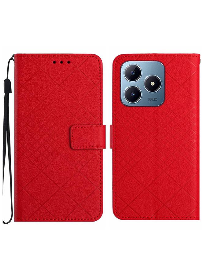S-TOP Case For Realme C63 4G Global/ C61 Rhombic Grid Texture Leather Phone Case - Image 1